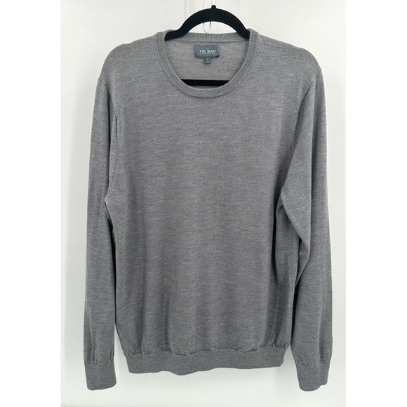 THE TIE BAR 100% MERINO WOOL CREWNECK SWEATER Mens Size XL - Measures Size Large - Picture 1 of 4